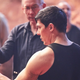 Director Simon McQuoid and star Lewis Tan on the set of Mortal Kombat.